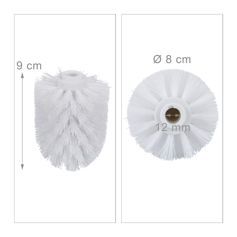Relaxdays 10 x Toilet Brush Heads, Loose Toilet Brushes, Thread