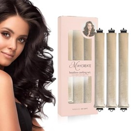 HASTHIP® Rizadores de Cabello Sin Calor,Juego de 3 Tubos Flexibles con Ganchos,Ondulador Satén para Todo Tipo Cabello Rizos Naturales Durante el Sueño