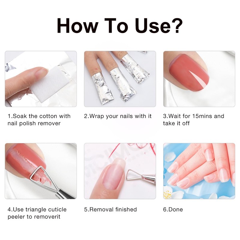 500Pcs Nail Polish Remover Gel Nail Foil Wraps Aluminium Soak