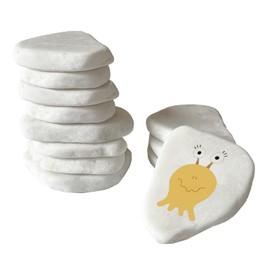 Pebbles for Painting, Bulk White Rock Painting Kit 12PCS Irregular Stones for Crafts Flat Smooth Stone Slices for Rock Painting