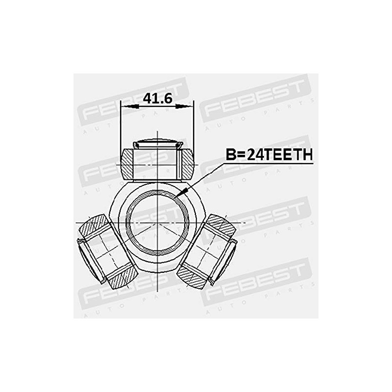 Febest 1916-E60 Tripod Star, Drive Shaft