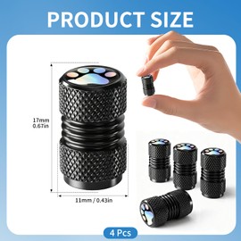 Verazquy 4 Pcs Alloy Tire Valve Dust Cover Set – Universal Covers for Cars Motorcycles Trucks Car Tire Leak-Proof Dust Cap and Bicycles – Corrosion Resistant Black Aluminum Metal Hub Alloy Valve Cap