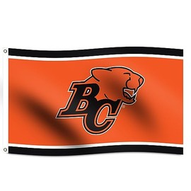 BC Lions Flag Deluxe Silk Fabric Fans Support CFL Team Decor Outdoor/Indoor Banner