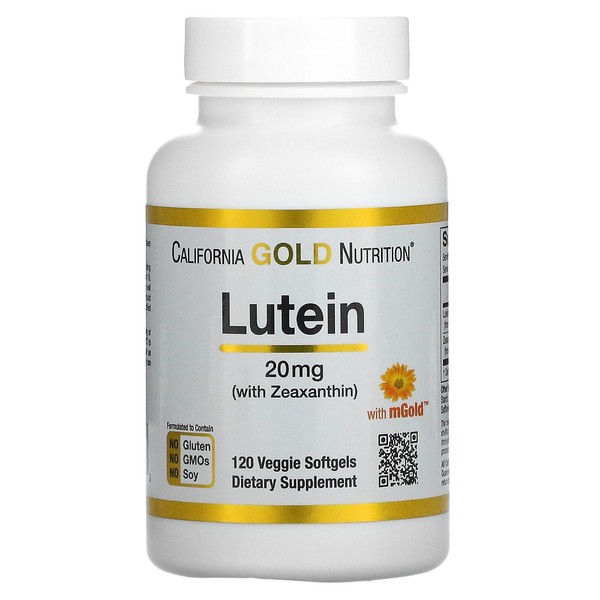 Lutein with Zeaxanthin, Extracted from Marigold Flowers, Supports Overall Macular Health, Non GMO, Soy Free, Gluten Free, 20 mg, 120 Veggie Softgels