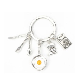 SHTALHST Food Keychain,Stainless Steel Mini Food Keychain,Tiny Foods for Baking Gifts for Women and Chef Gifts,Thanksgiving, Christmas, Valentine's Gift for Family and Friends