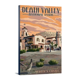 Death Valley National Park, Scotty's Castle, Painterly Series, (12x18 Wrapped Canvas, Wall Decor, Artwork)