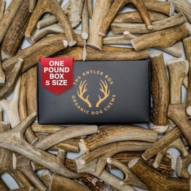 The Antler Box Premium - Masticables para perros (1 libra) Paquete a granel) Juguetes de larga duración orgánicos para masticar procedentes de cuernos