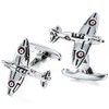 Silver Tone Airplane Cufflinks For Men With Gift Box., Metal