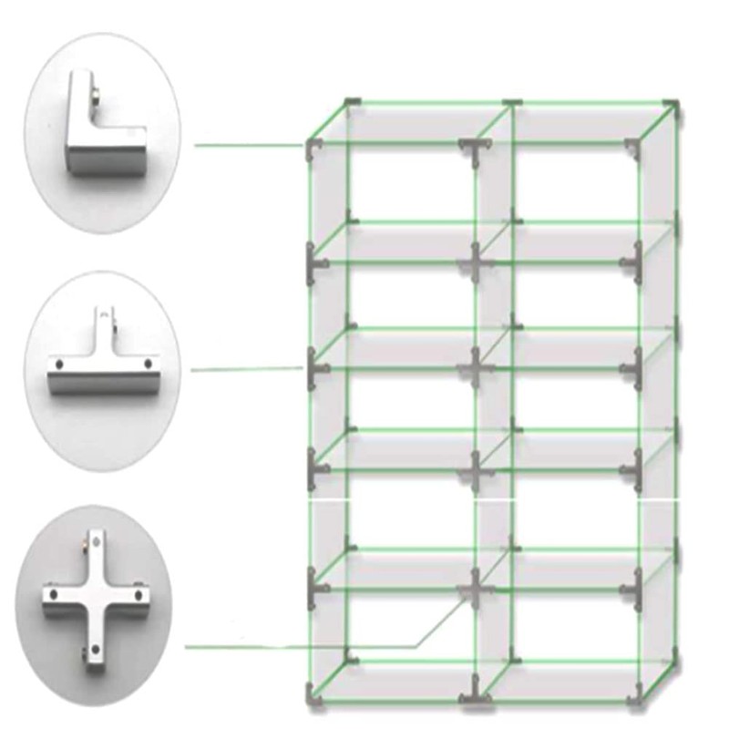 Hoopever Glass Clamp 2 Pieces Stainless Steel Glass Connector L