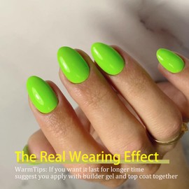 Soft Gel Nail Tips Short Almond 300Pcs Pre-applied Tip Primer Nail Tips Short Oval, Natural Neon Green Colored Gel Tips Acrylic Fake Nails Extensions False Nails Press ons for DIY