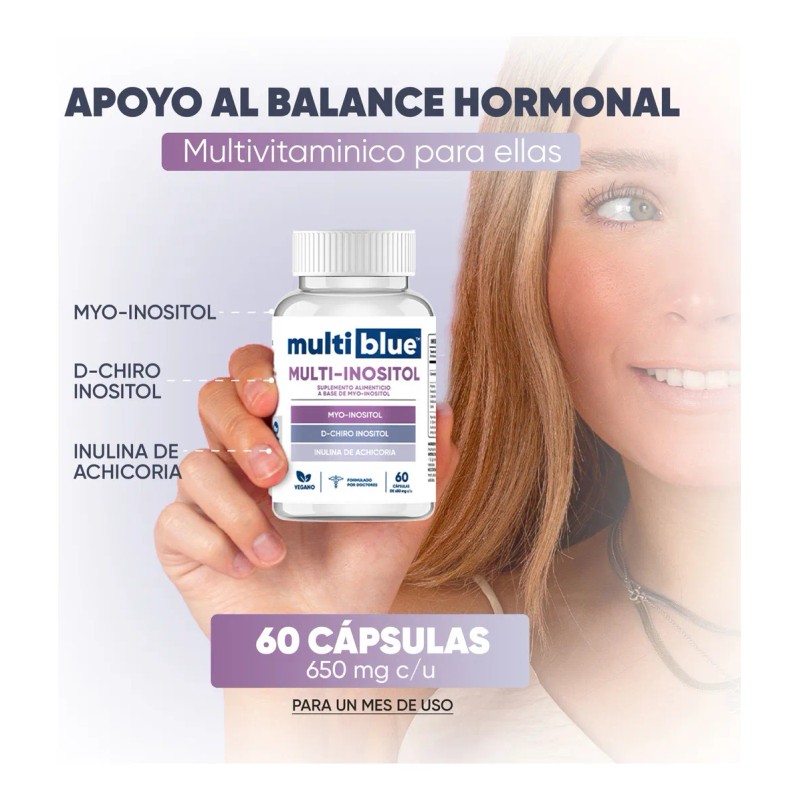 Multiblue - Inositol Con 60 Cápsulas - Myo-inositol Sabor Sin
