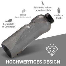 Tritan Kavodrink Water Bottle 1.0 L Black Sports Bottle BPA Free Bottle 1000 ml