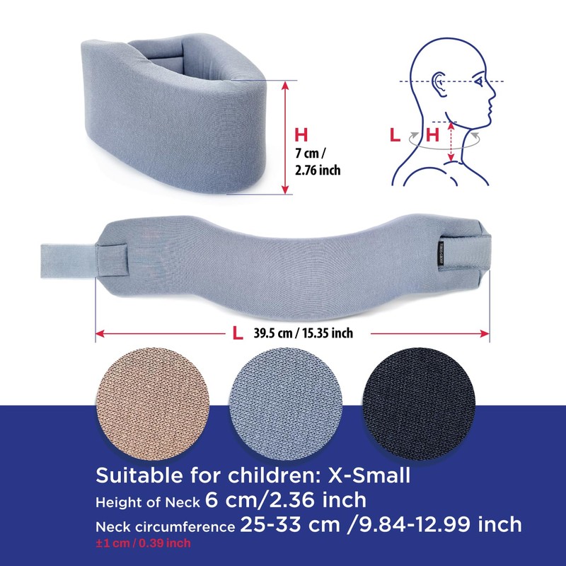 Toros-group Soft, 100% Cotton Neck Support Brace, Adjustable Cervical Collar,