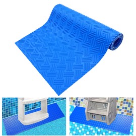SKARUMMER Swimming Pool Ladder Mat - Protective Pool Ladder Pad Step Mat with Non-Slip Texture, Blue Medium Blue Medium Pool Step Mat, Pool Liner Protection Mat (36 X 36 inch)