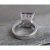 15 mm Princess Cut Amethyst Sterling Silver Ring US Size