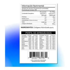 Colágeno Hidrolizado Polvo Puro 1 Kg, 100 Porciones De 10 Gr, Tipo 1 Y 3, Procesado Con Tecnología Alemana De Alta calidad, Pureza Y Fácil Absorción  