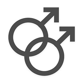 Applicable Pun Double Mars Gay Men Symbol - Vinyl Decal Sticker - Dark Grey 6 inch