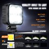 Nilight 2 PCS 3 Inch LED Pods Square 1500LM Built-in