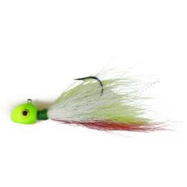 Flexi Jig Buck Tail Flexi Jig, Chartreuse/White/Red, 1-Ounce
