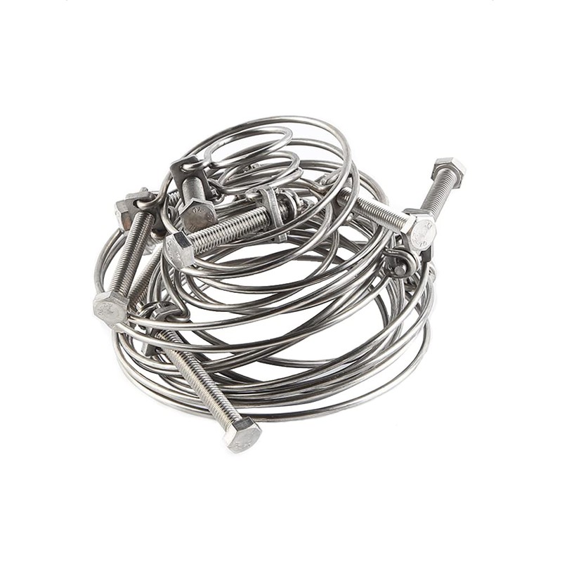Double Wire Hose Clips Adjustable 201 Stainless Steel Hose Clamps