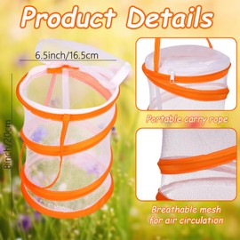 Youdaju 8 Pcs Insect and Butterfly Habitat Cage Butterfly Growing Kit Bulk Butterfly Cage Mini Butterfly Net Habitat Clear Container Terrarium Mesh Enclosure Collapsible Insect Mesh Cage
