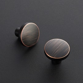 Ravinte 25 Pack Drawer Pulls 1-1/4 Inch Kitchen Cabinet Knobs Solid Round Dresser Drawer Knobs Oil-Rubbed Bronze Dresser Knobs Drawer Knobs Simple Cabinet Hardware for Cupboard Drawer Pulls
