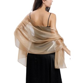 Women's Scarf Long Thin Scarf Lightweight Shawls and Wraps for Evening Wedding Dresses Camel