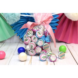 Snappy See You Later Alligator Birthday Party Kiss Sticker Labels for Girls, 300 Party Circle Sticker sized 0.75” for Chocolate Drop Kisses by AmandaCreation, Great for Party Favors, Envelope Seals & Goodie Bags