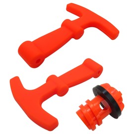 Qblahip Cooler Drain Plugs Lid T Latch Straps Handles Replacement for RTIC YETI Coolers,Smellless and Eco-Friendly Silicon (2 Pack Orange Straps + 1 Pack Drain Plug)