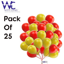 Round Balloons 25 Pack 10 Inch Red & Yellow Balloons for Birthday Party Decorations Balloons for Kids Party Baby Shower Engagement Wedding Party and Other Festivals.