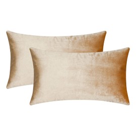 Home Brilliant Gold Velvet Throw Pillow Cover Lumabr Pillow Cover 12x20 Accent Throw Pillows for Sofa Living Room Wedding Lounge Party Fall Decorations, Set of 2, 12x20 Inch, Gold