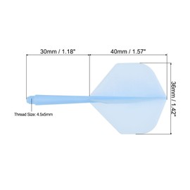PATIKIL 12 Piece Integrated Dart Shaft and Flight Lightweight Dart Flight Set Blue