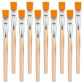 Ymapinc 10Pcs Small Paint Brushes, 3/5 Inch Craft Paint Brushes, Mini Paint Brush Set for Kids and Adults, Flat Brushes for Watercolor, Oil, Acrylic, and Crafts (5.39 x 0.34 Inch)