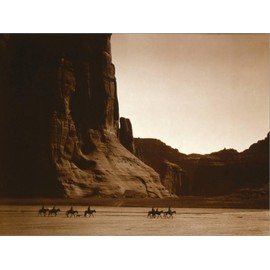 ART.COM Stretched Canvas Print Navajos, Canyon De Chelly, c.1904 by Edward S^ Curtis, 32" x 24"