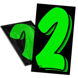 VERSA-TAGS 11 1/2 Inch Chartreuse Green & Black Numbers Windshield Pricing Sticker Car Dealer (2)