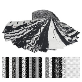 Soimoi 40Pcs Florals Print Cotton Precut Fabrics for Quilting Craft Strips 2.5 x 42 inches Jelly Roll