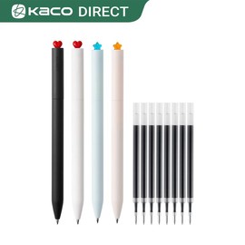 Kaco FIRST Gel Pen with Extra Refills - Vibrant Multi-style Assorted Colors, Quick Drying, Refillable, Soft Grip, Twistable, Fine Point, Lightweight, ABS Material - Perfect for Journaling, Note Taking, Aesthetic Cute Stationery Gel Pens, Holiday Gifts:_2 Pink