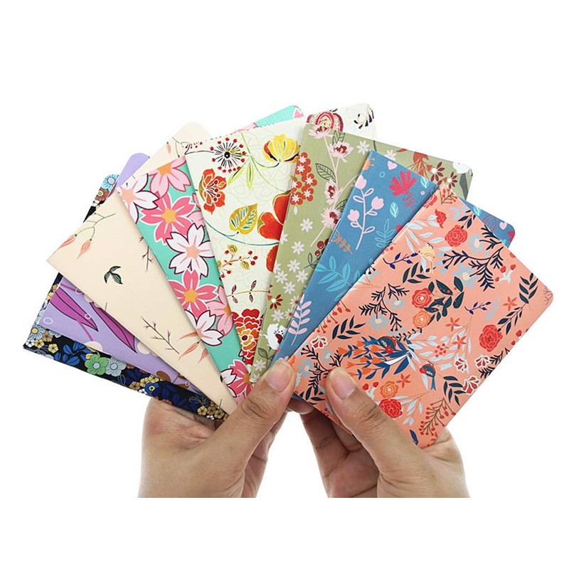 BaodeLI 24pcs Mini Notebook,Floral Patterns Portable Pocket Journal Steno Memo