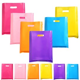 WAURCSY 60 Pcs color Gift Bags Bulk Pastel Treat Bags with Handles Pastel Rainbow Goodie Bags Multi-color Party Favor Bags for Birthday Baby Shower Wedding Easter Mothers Day Christmas
