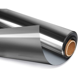 HIDBEA One Way Privacy Window Film, Daytime Mirror Reflective Heat Control UV Sun Blocking Non-Adhesive Static Cling Window Tint for Home and Office (Black-Silver, 23.6 Inch × 6.5 Feet)