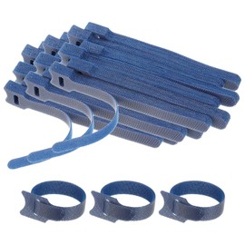 PATIKIL 6 Inch Reusable Cable Ties, 130 Pcs Cable Management Ties Adjustable Hook and Loop Fastening Cord Organizer for Home Office Laptops Data Cables, Blue
