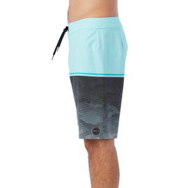 O'NEILL - Bañador para hombre con estampado dividido de 20 pulgadas, resistente al agua para hombre, con tela elástica de secado rápido y bolsillos, Turquesa | Hyperfreak Tech Trvlr Nomad 20, 28