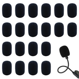 20 Pcs Foam Microphone Windscreen Set Black Stage Microphone Cover Lapel Headset Microphone Sponge