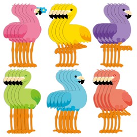 Junkin 60 Pcs Mini Classroom Bulletin Board Cutouts Coffee Cup Flamingo Bee Classroom Party Cutouts Decorations for DIY Craft School Office Wall Window(Flamingo)