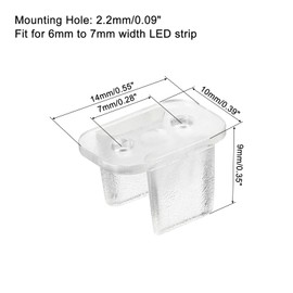 MECCANIXITY LED Neon Mounting Clips Holder Mounting Bracket Support Fixing Clamps Fit 6mm to 7mm Silicone LED Neon Strip Lighting, Clear Pack of 100
