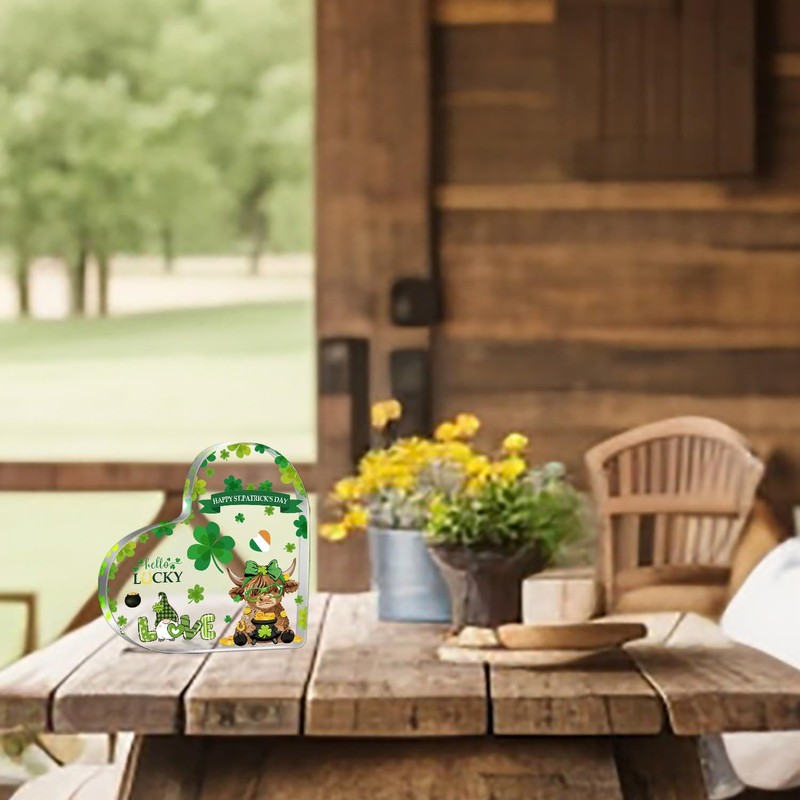 YAANUNULU Happy St Patricks Day Decor Gifts for Table Office