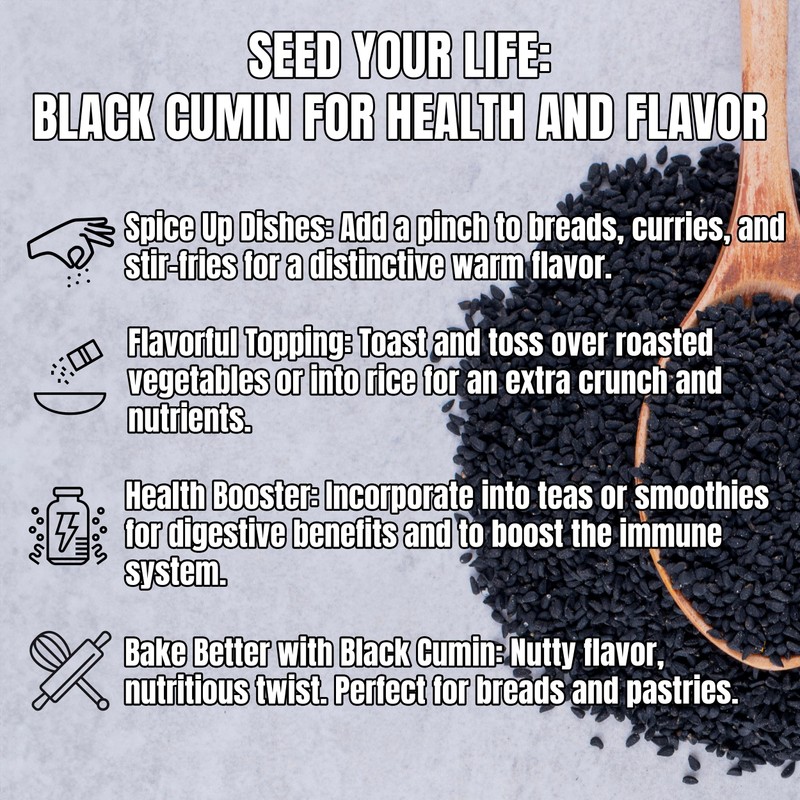 Black Cumin Seeds 16oz (1lb) – Whole Nigella Sativa Seed