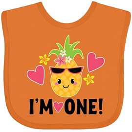 inktastic First Birthday Hawaiian Pineapple Baby Bib Orange 354ef