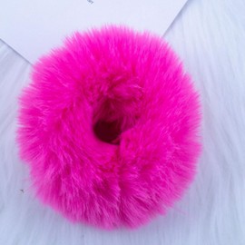3PCS Plush Faux Rabbit Fur Hair Ties, Elastic Hair Scrunchies, Fuzzy Ponytail Scrunchies, Elastic Hair Band Rope, Hair Accessories (Red)