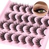 14 Pairs False Eyelashes Natural Mink Lashes Fluffy Wispy Cat